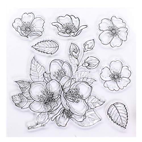 KWELLAM Flowers Clear Stamps for Card Making Decoration and DIY Scrapbooking - Image 1